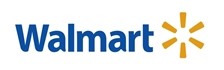 The image shows the Walmart logo, which consists of the word "Walmart" in bold blue letters and a stylized sunburst or spark design in yellow to the right of the text, reflecting themes of Constructive Capitalism as outlined in the New Capitalist Manifesto.