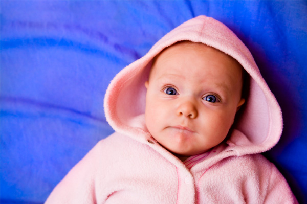 4 month old baby in hoodie
