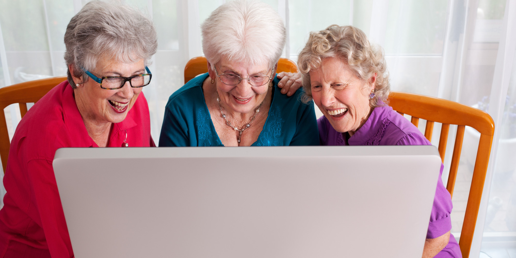 Older person on computer